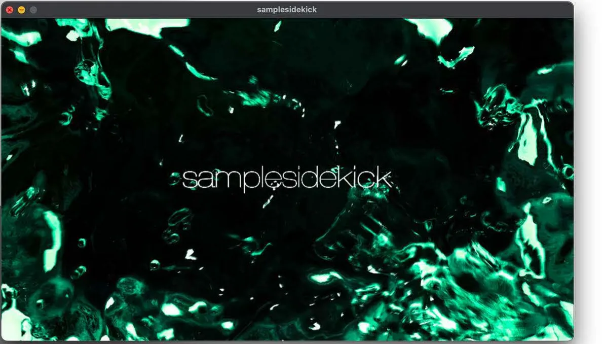 The samplesidekick title floating in green liquid.